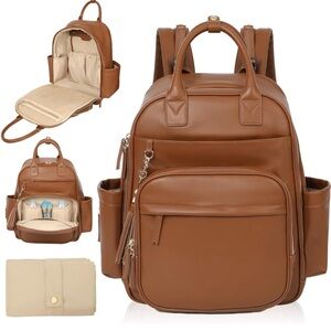 ❌SOLD Faux leather diaper bag